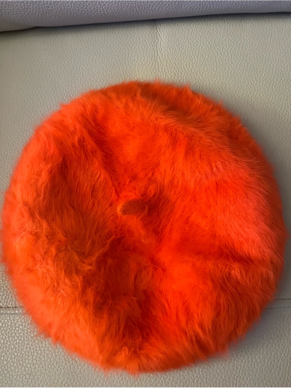 Kids Cozy Orange Fuzzy Beret